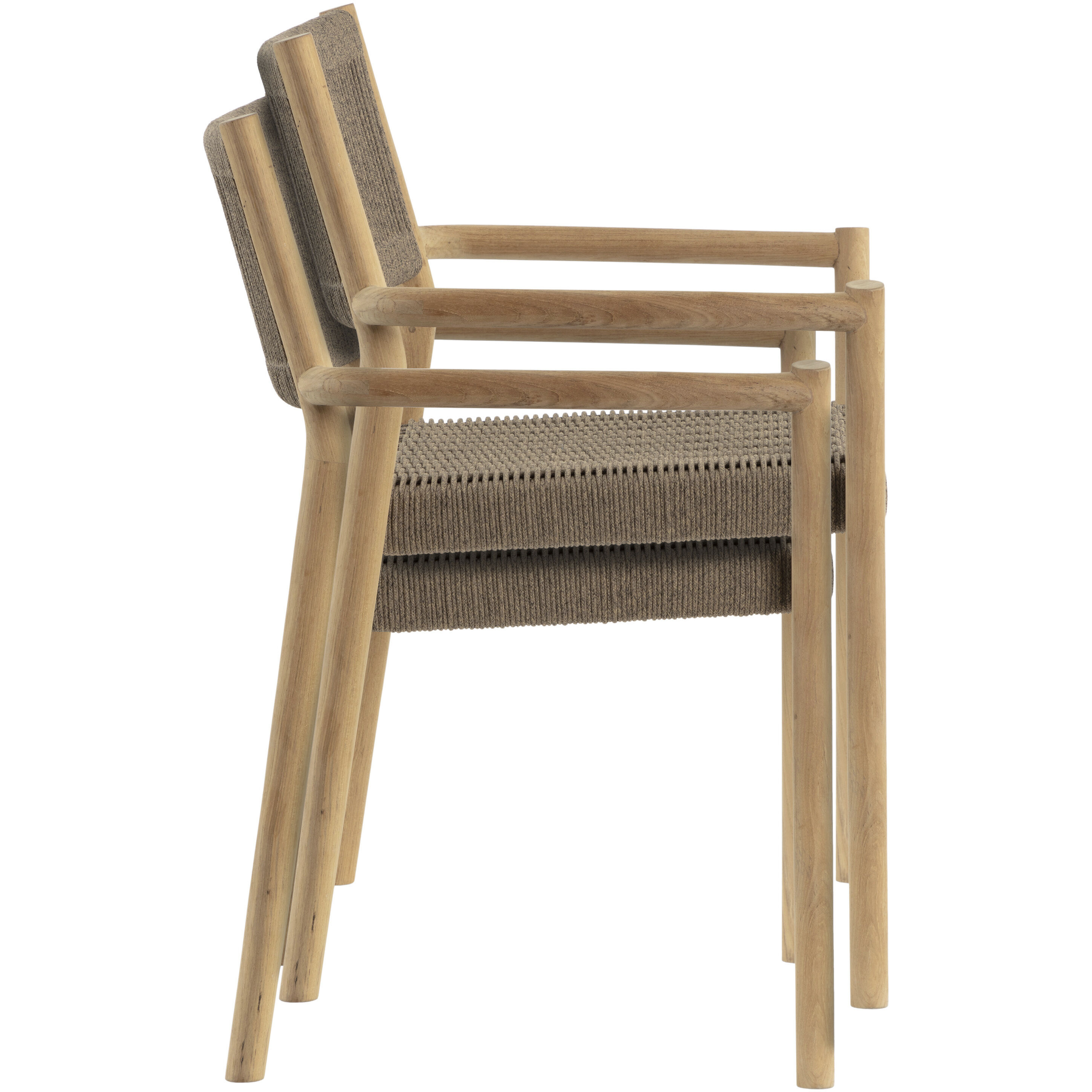 Kavala Natural Outdoor Stackable Dining Armchair, Set Of 2